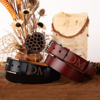Ανδρική δερμάτινη ζώνη με Χαραγμένη Επιγραφή
