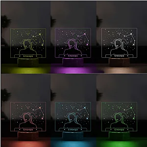 3D LED Λάμπα - Ζώδιο Κριός (6 χρώματα) — προβολή 3