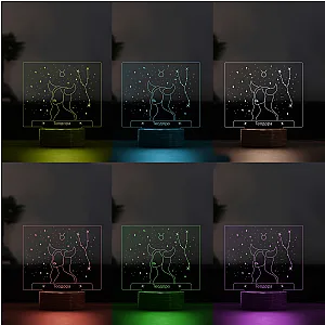 3D Led Λάμπα με Όνομα - Ζώδιο Ταύρος (6 Χρώματα) — προβολή 3