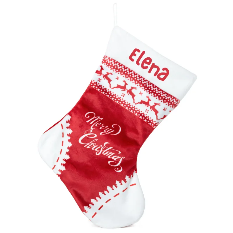 Χριστουγεννιάτικη Κάλτσα Merry Christmas με Επιγραφή