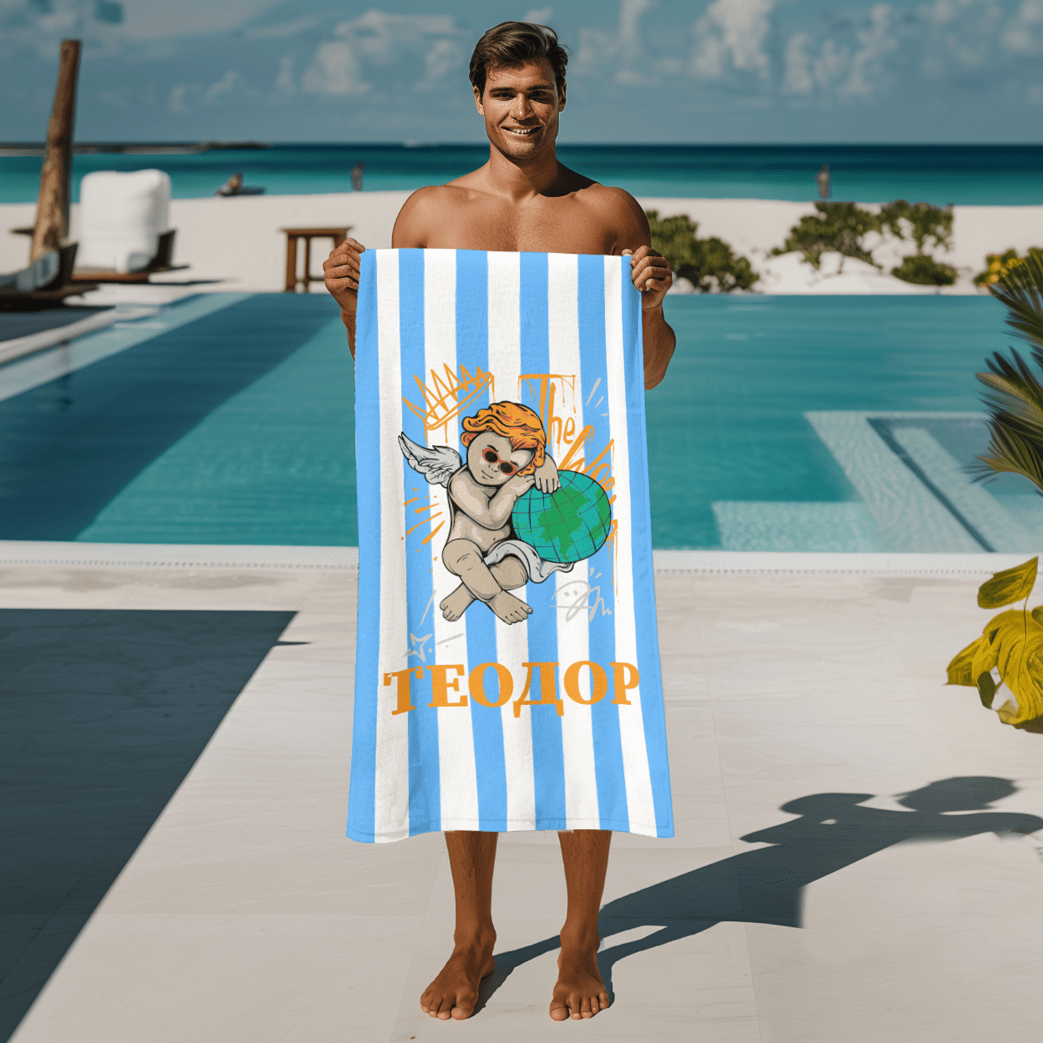 Ανδρική Πετσέτα Θαλάσσης με Αρτ Σχέδιο - ART 4
