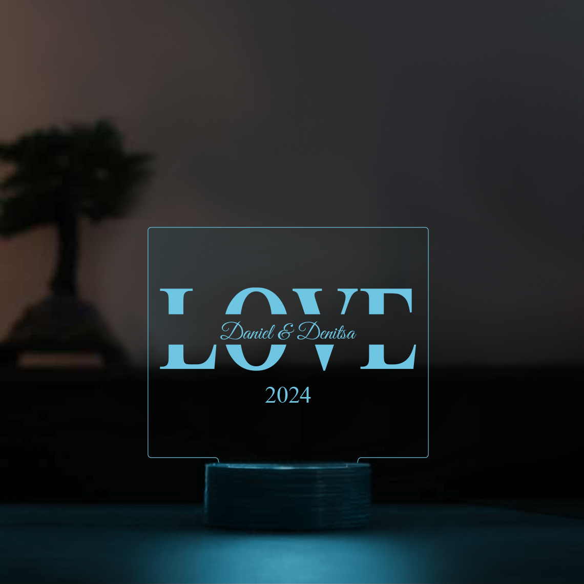 3D LED Λάμπα - LOVE (6 Χρώματα)