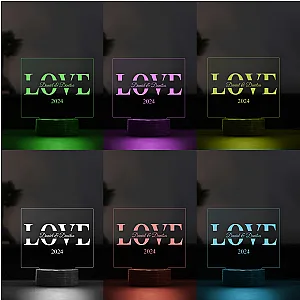 3D LED Λάμπα - LOVE (6 Χρώματα) — προβολή 3