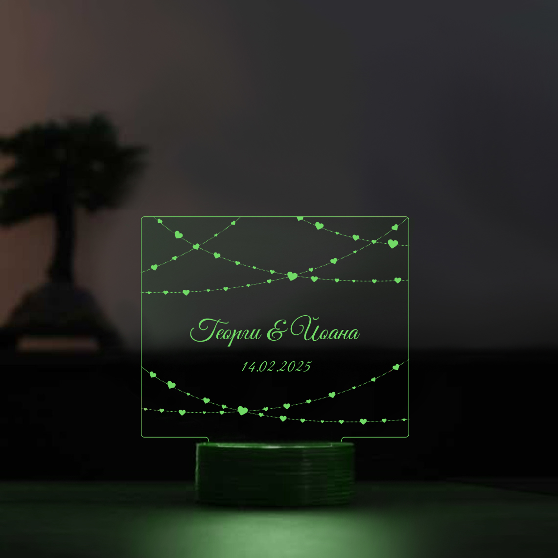 3D LED Λάμπα - Ερωτευμένοι (6 Χρώματα)