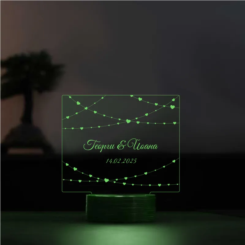 3D LED Λάμπα - Ερωτευμένοι (6 Χρώματα)