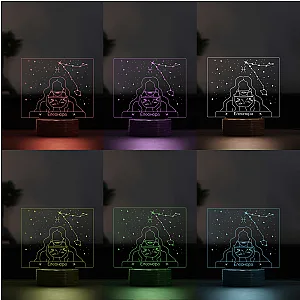 3D LED Λάμπα - Ζώδιο Ιχθύες (6 Χρώματα) — προβολή 3